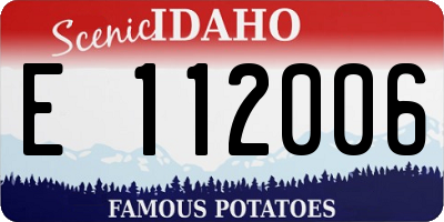 ID license plate E112006