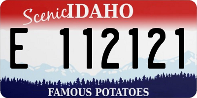 ID license plate E112121
