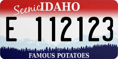 ID license plate E112123