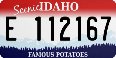 ID license plate E112167