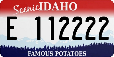 ID license plate E112222
