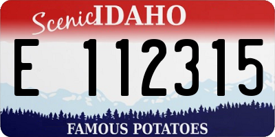ID license plate E112315