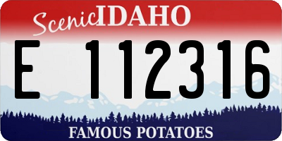 ID license plate E112316