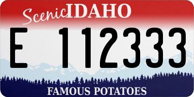 ID license plate E112333