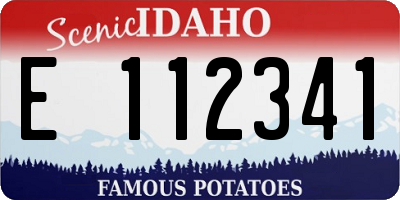 ID license plate E112341
