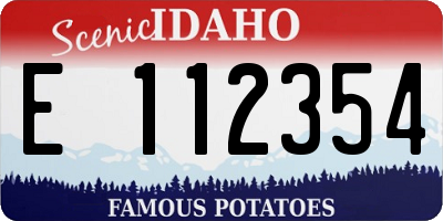 ID license plate E112354