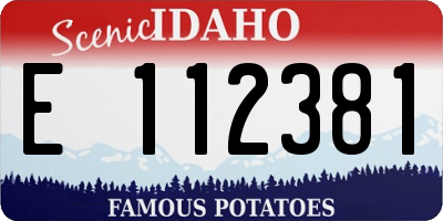 ID license plate E112381