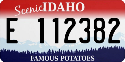 ID license plate E112382