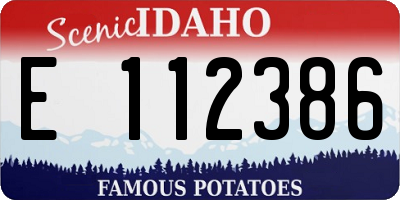 ID license plate E112386