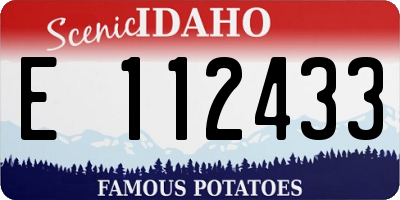 ID license plate E112433