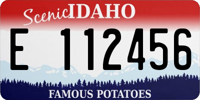ID license plate E112456