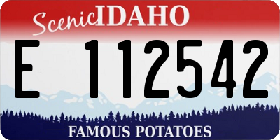 ID license plate E112542
