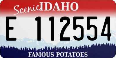 ID license plate E112554