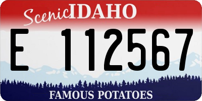 ID license plate E112567