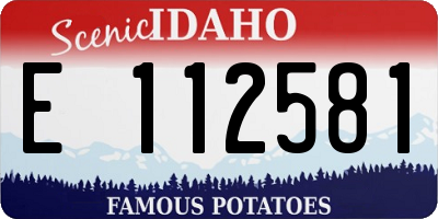 ID license plate E112581