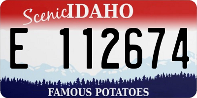 ID license plate E112674