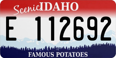 ID license plate E112692