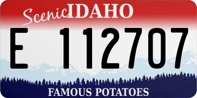 ID license plate E112707