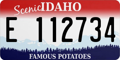 ID license plate E112734