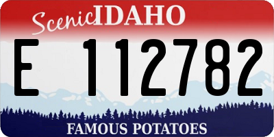 ID license plate E112782