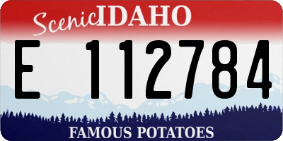 ID license plate E112784