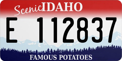 ID license plate E112837