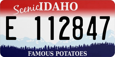 ID license plate E112847