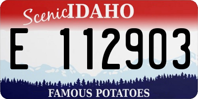 ID license plate E112903