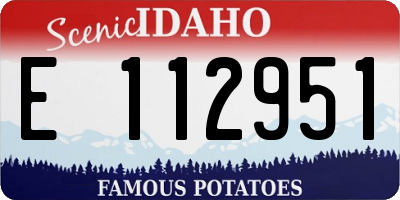 ID license plate E112951