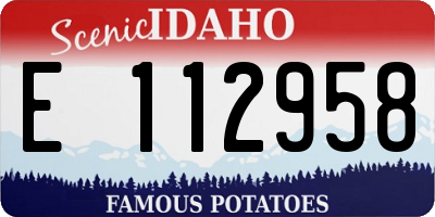 ID license plate E112958