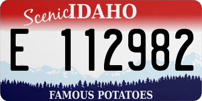 ID license plate E112982