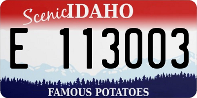 ID license plate E113003