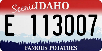 ID license plate E113007