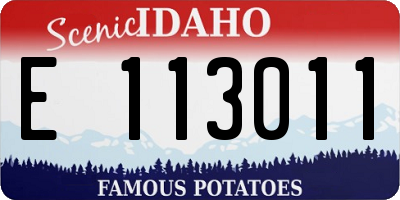ID license plate E113011
