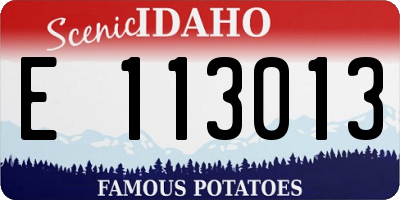 ID license plate E113013
