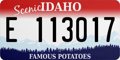 ID license plate E113017