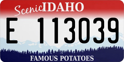 ID license plate E113039