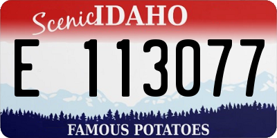 ID license plate E113077