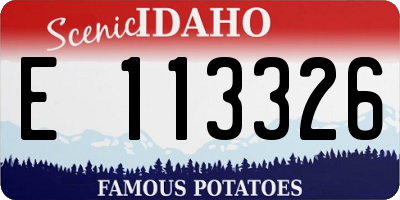 ID license plate E113326