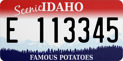 ID license plate E113345