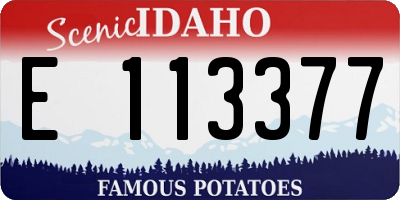 ID license plate E113377