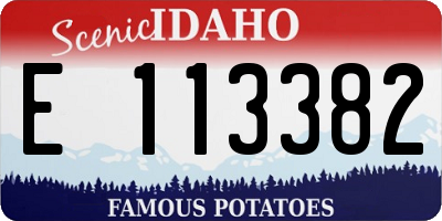 ID license plate E113382