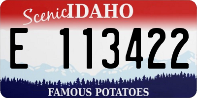 ID license plate E113422