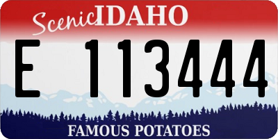 ID license plate E113444