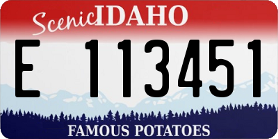 ID license plate E113451