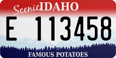 ID license plate E113458