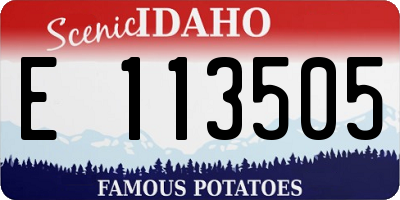 ID license plate E113505