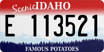 ID license plate E113521