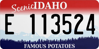 ID license plate E113524