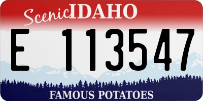 ID license plate E113547